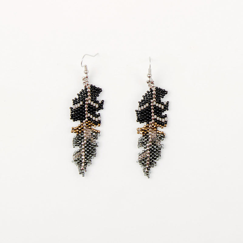 Beaded Feather Earrings