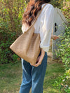 Woven Shoulder Bag w/ Cosmetic Pouch