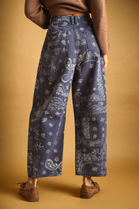 Paisley Print Washed Pants