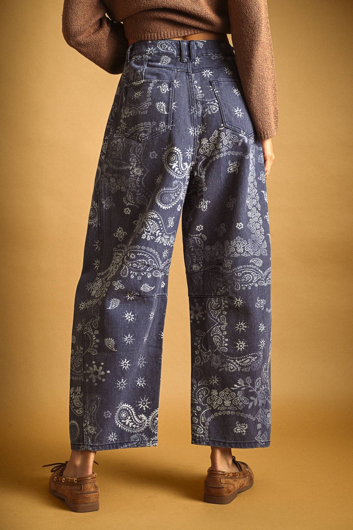 Paisley Print Washed Pants