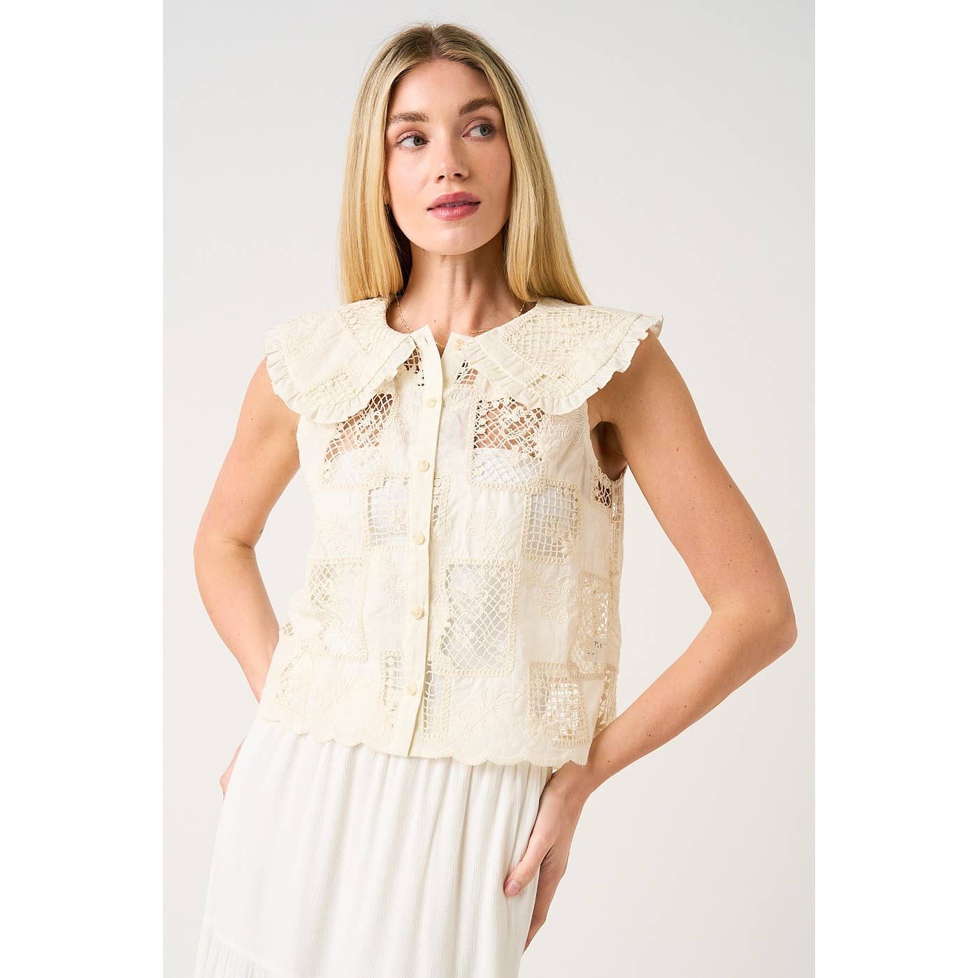 Lace Peter Pan Collar Top