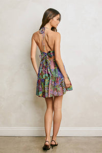 Lagoon Bloom Smocked And Flared Mini Dress