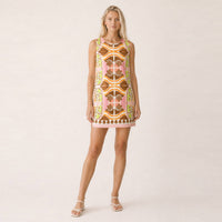Seaside Mosaic Shift Mini Dress