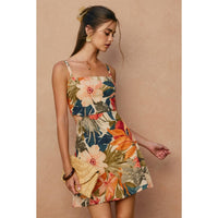 Tropical Floral Cutout Mini Dress (1)