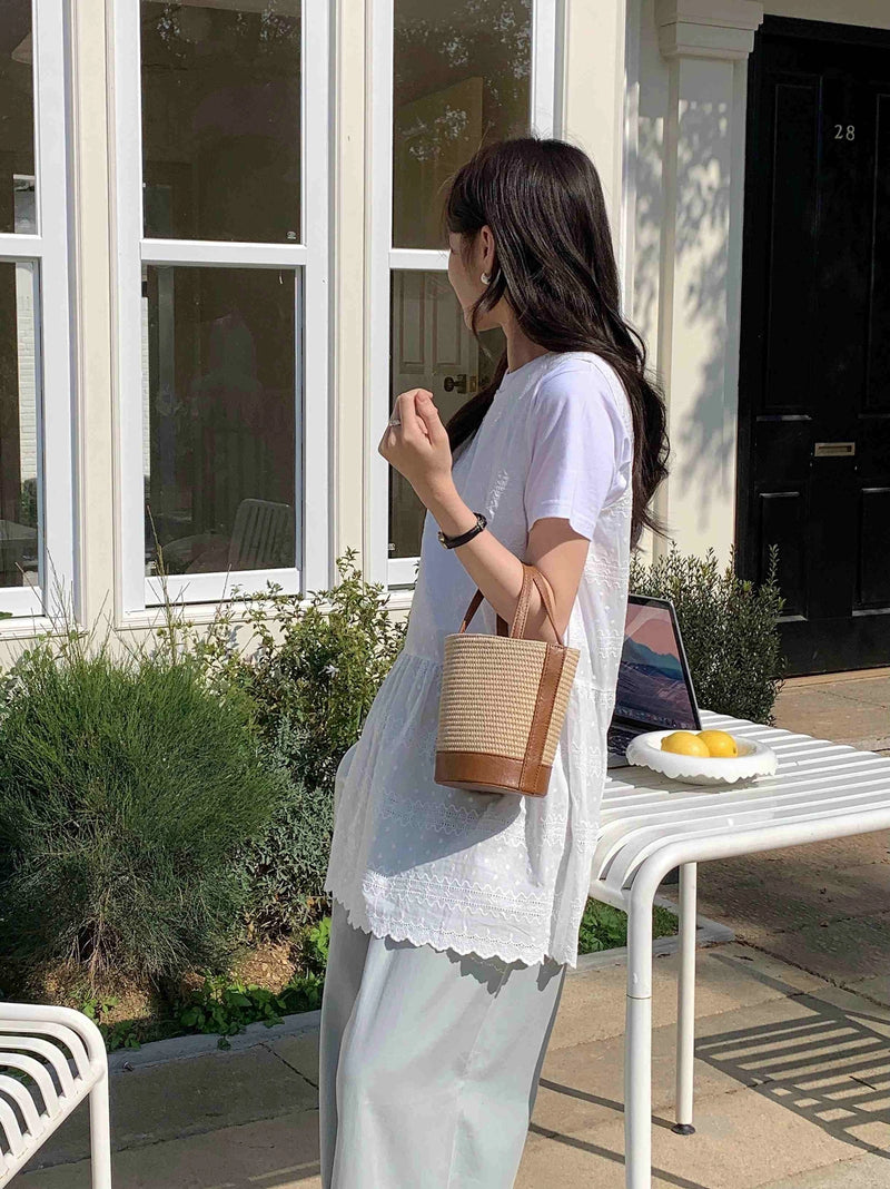 Bucket Bag Straw Handle