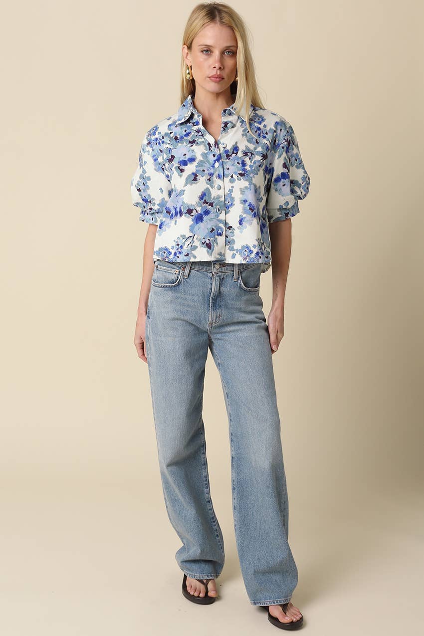 Sena Floral Cropped Shirt