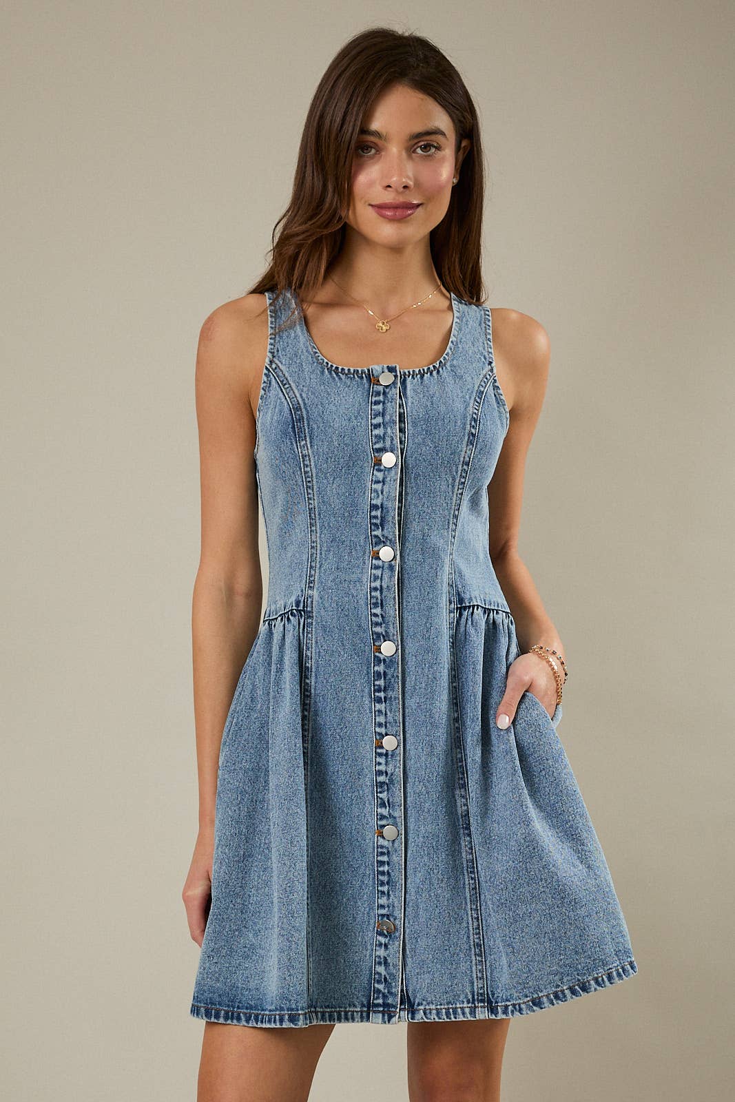 Fit and Flare Denim Dress