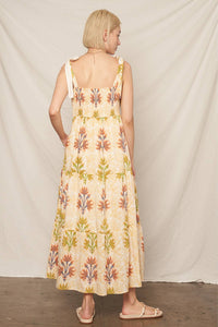 Block Print Tiered Maxi Dress