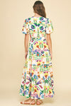 Floral Puff Sleeve  Maxi Dress