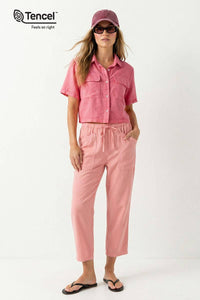 Cropped Button Up Shirt
