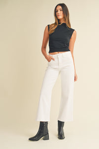 Slim Wide Leg White