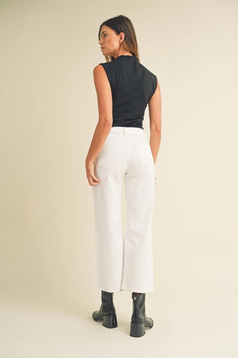 Slim Wide Leg White