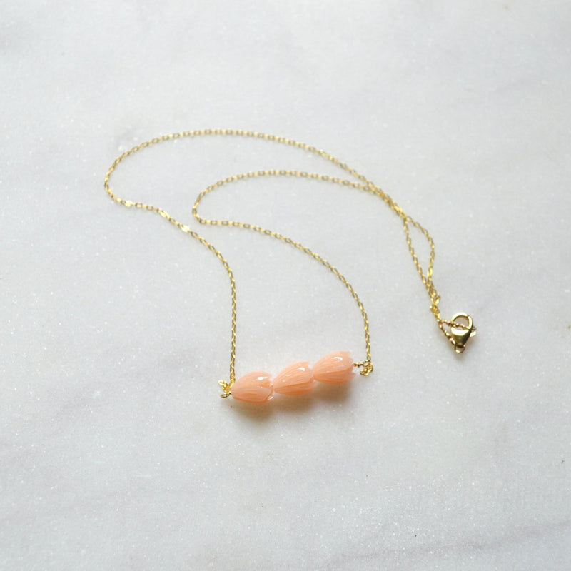 Peach Pikake Necklace.