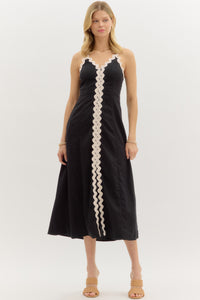 Ric Rac Trim Midi Dress