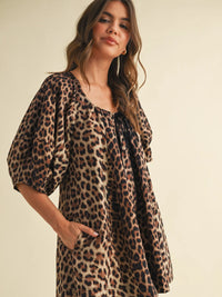 Leopard Scoop Neck Romper