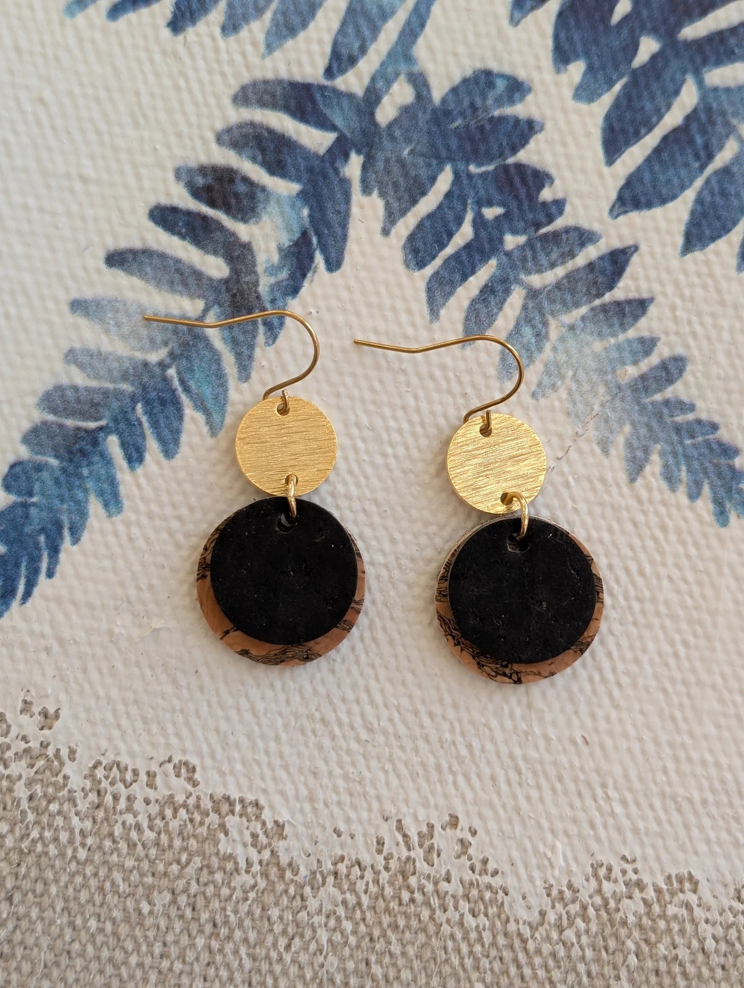 Layered Circle Earrings- Black