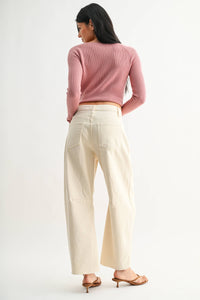 Raw Hem Barrel  ALMOND