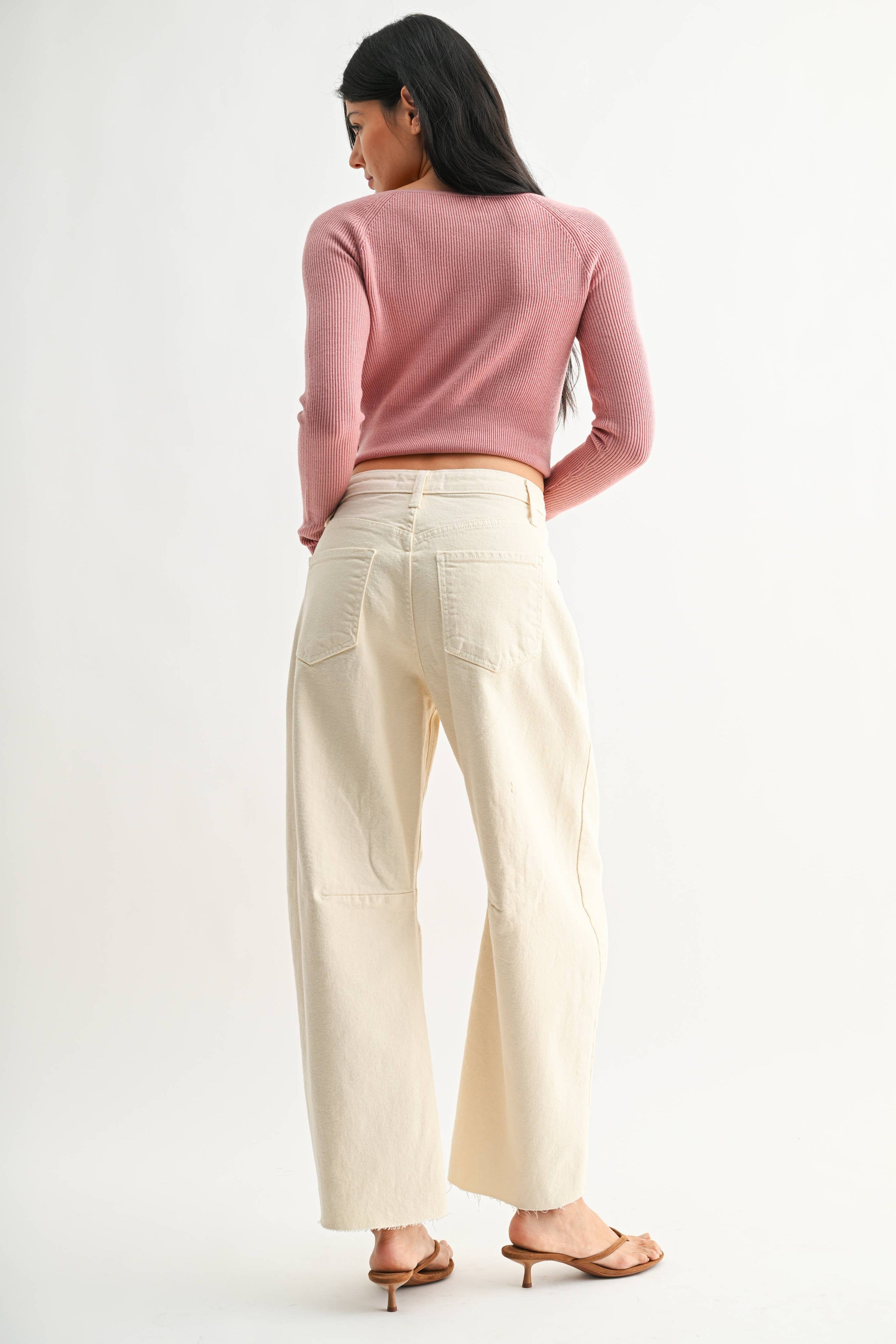 Raw Hem Barrel  ALMOND
