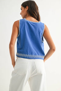 Seashell Embroidered Tank