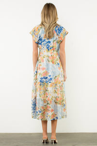 Flutter Sleeve Floral Dress