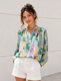 Watercolor Garden Blouse