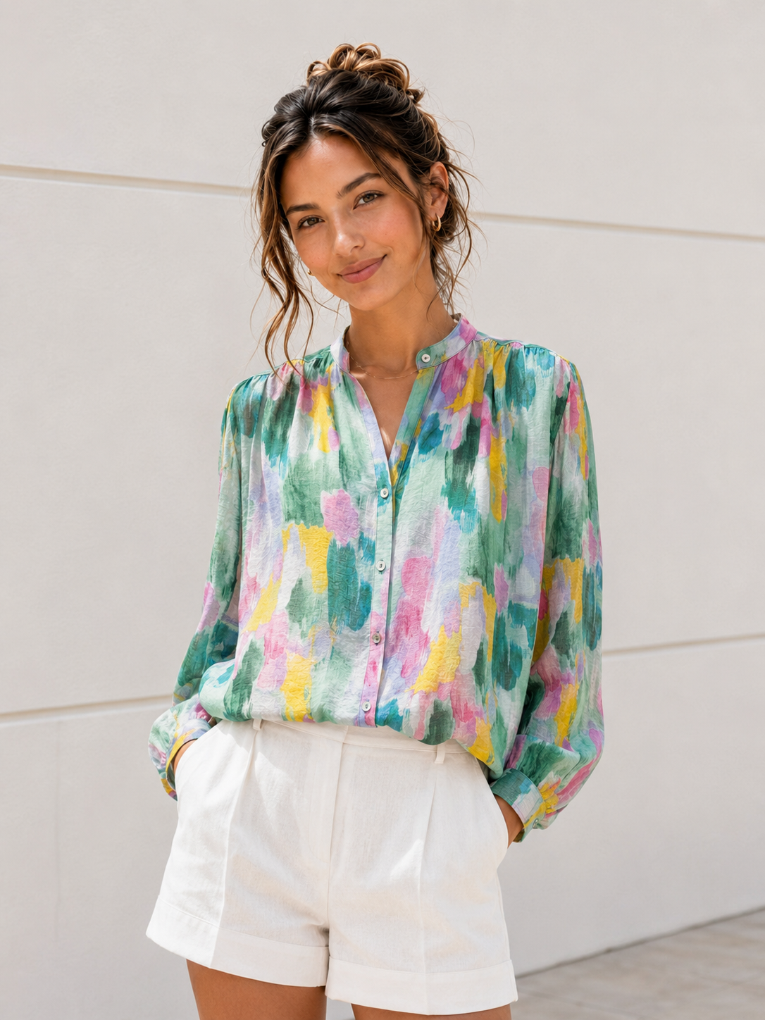 Watercolor Garden Blouse