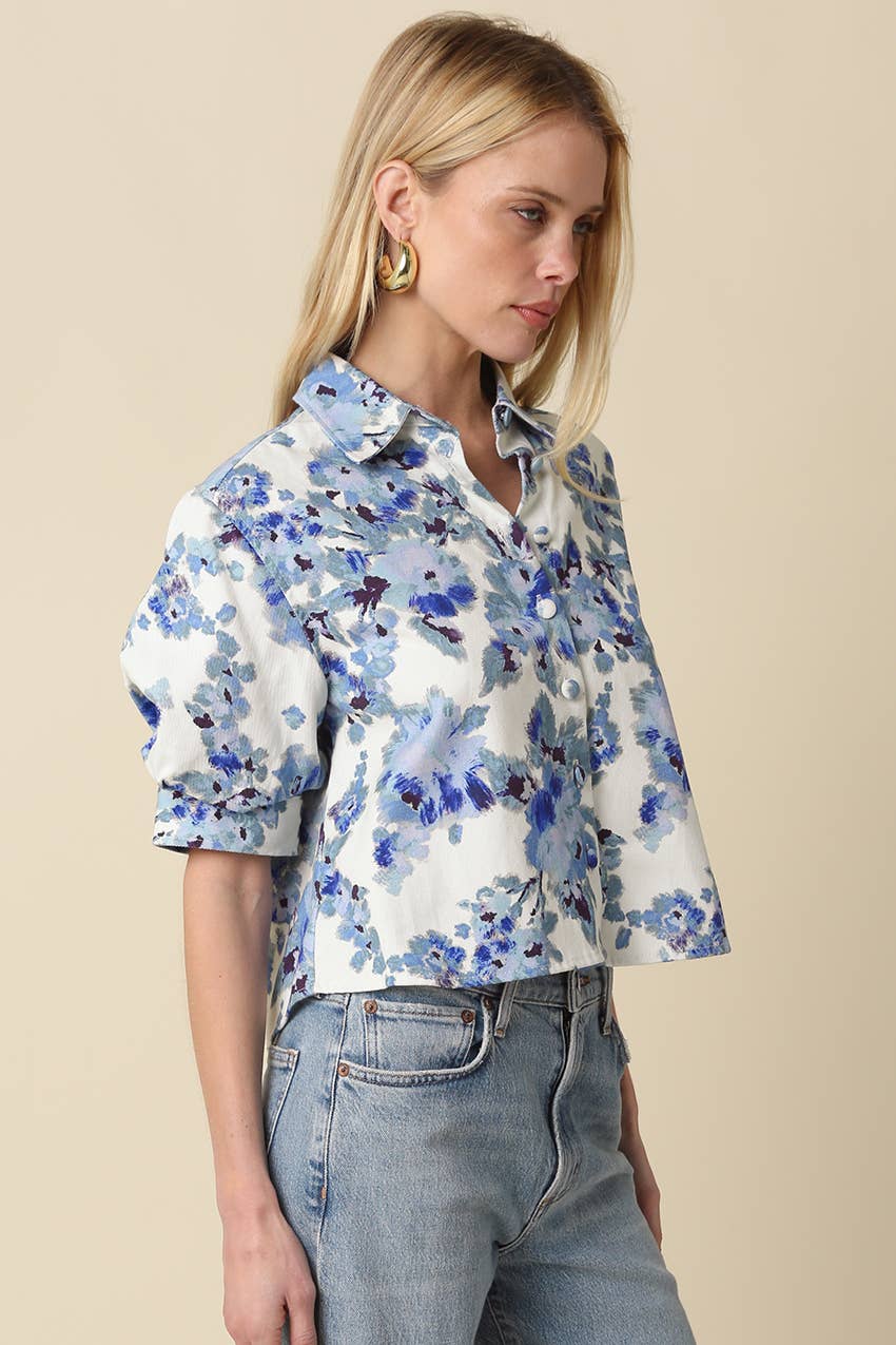 Sena Floral Cropped Shirt