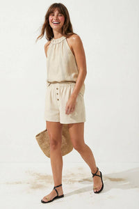 Sleeveless Contrast Stitch Top