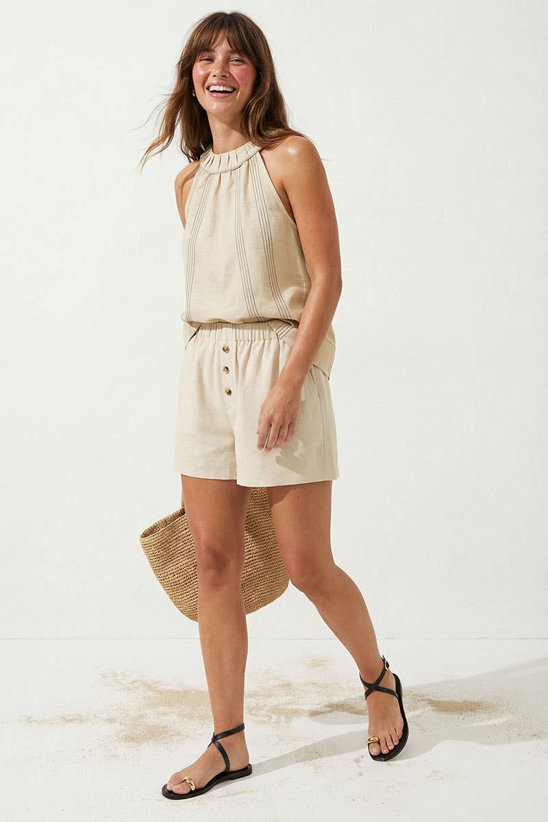Sleeveless Contrast Stitch Top