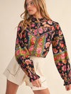 Floral Border Print top
