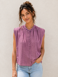 Gathered Stripe Blouse