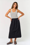 Striped Tank Poplin Mix Midi Dress