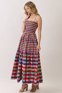 Smocked Bodice Tiered Maxi Dress
