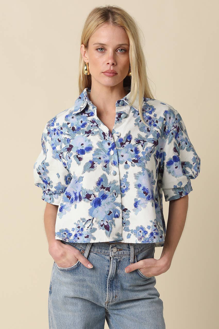Sena Floral Cropped Shirt