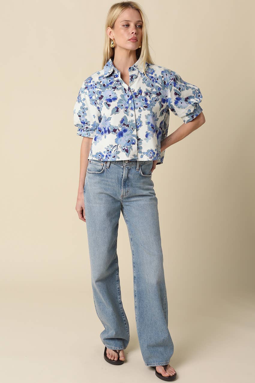 Sena Floral Cropped Shirt