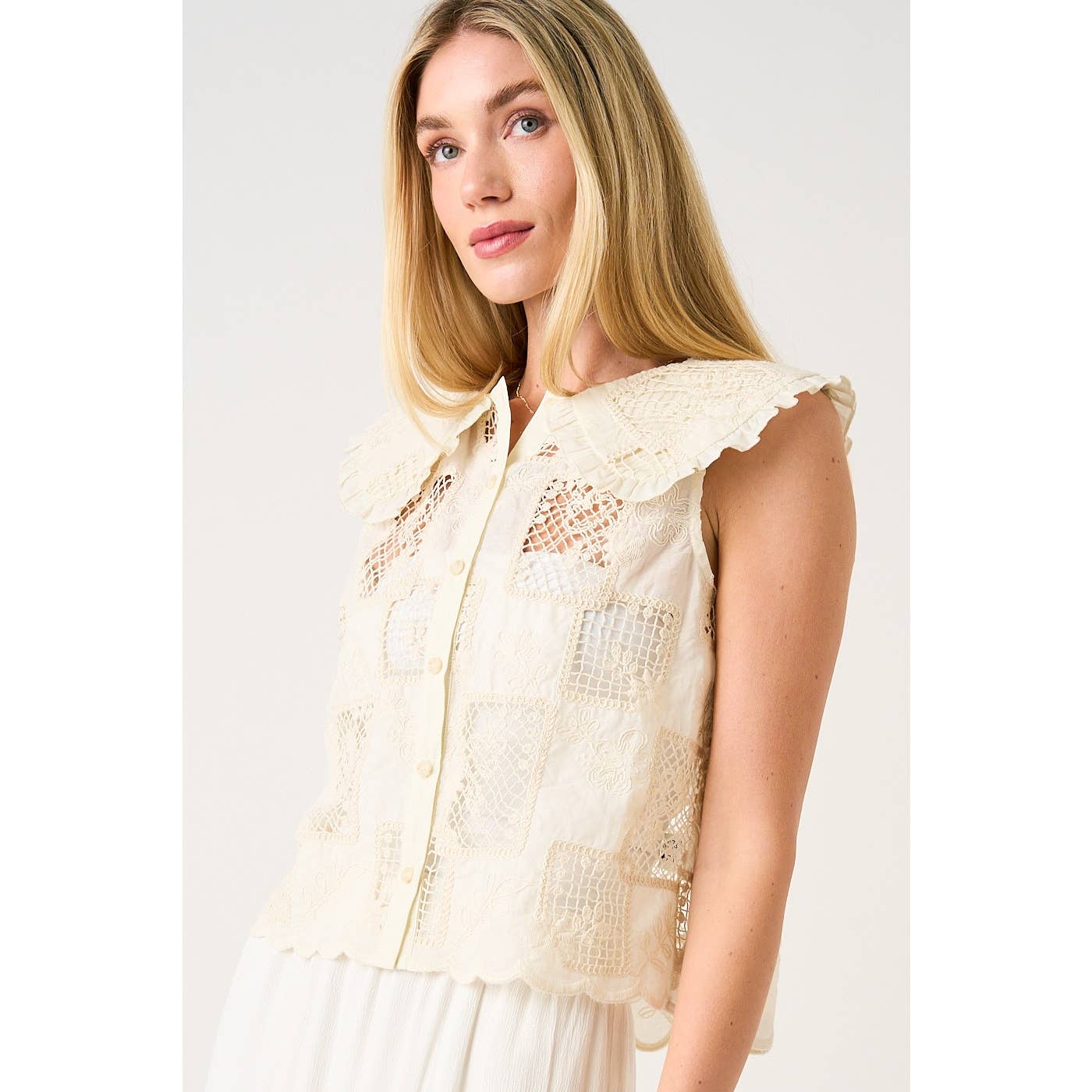 Lace Peter Pan Collar Top