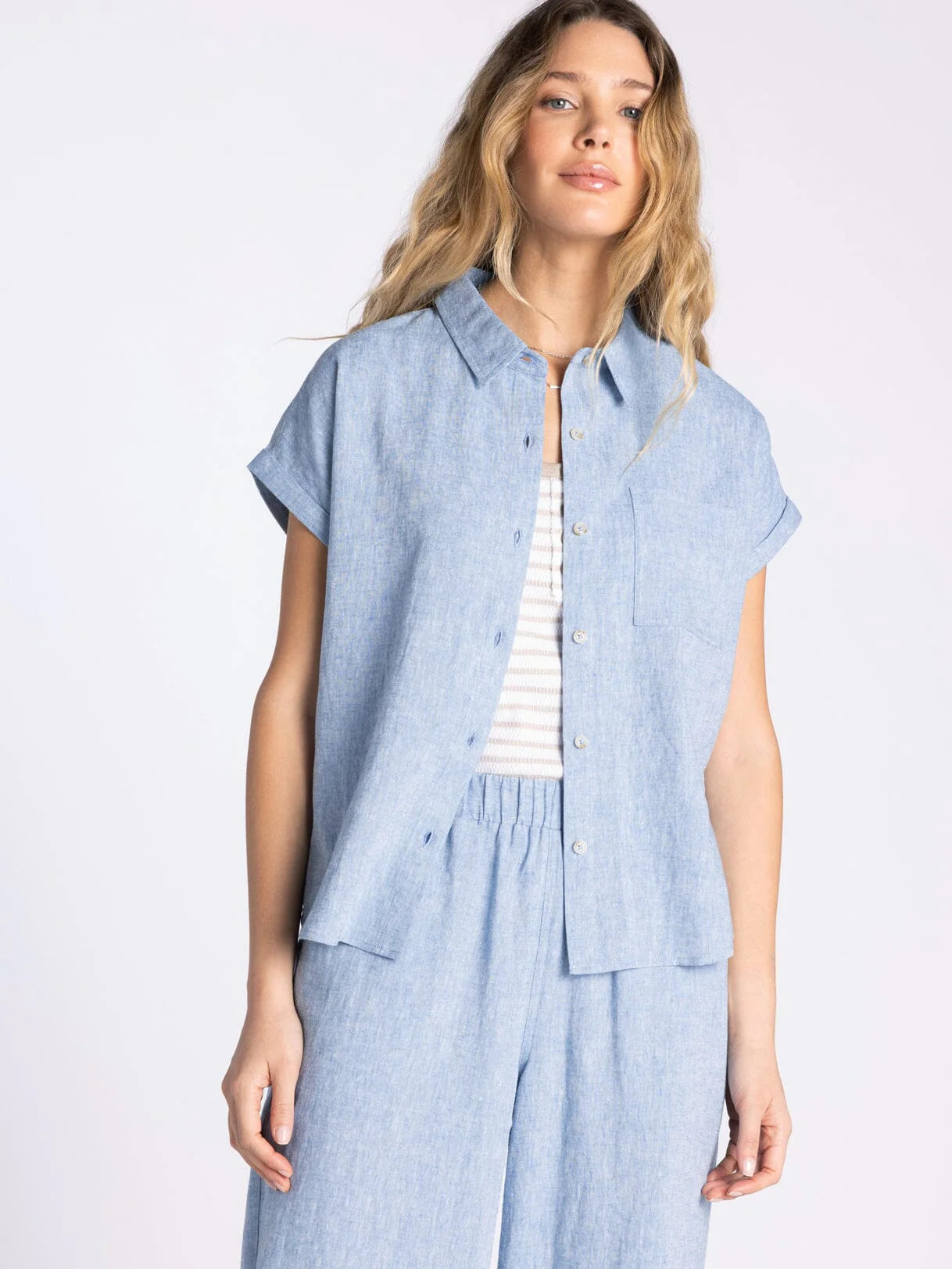 Benny Shirt- Heather Blue