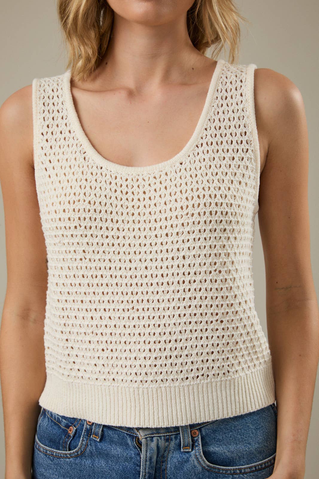 U-Neck Crochet Tank