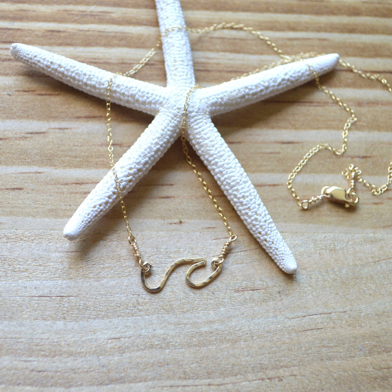 Mini Wave Necklace in Gold