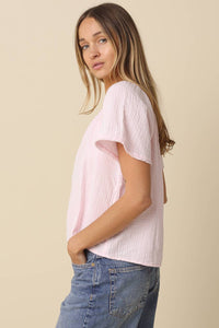 Melina Gathered Short-Sleeve Blouse