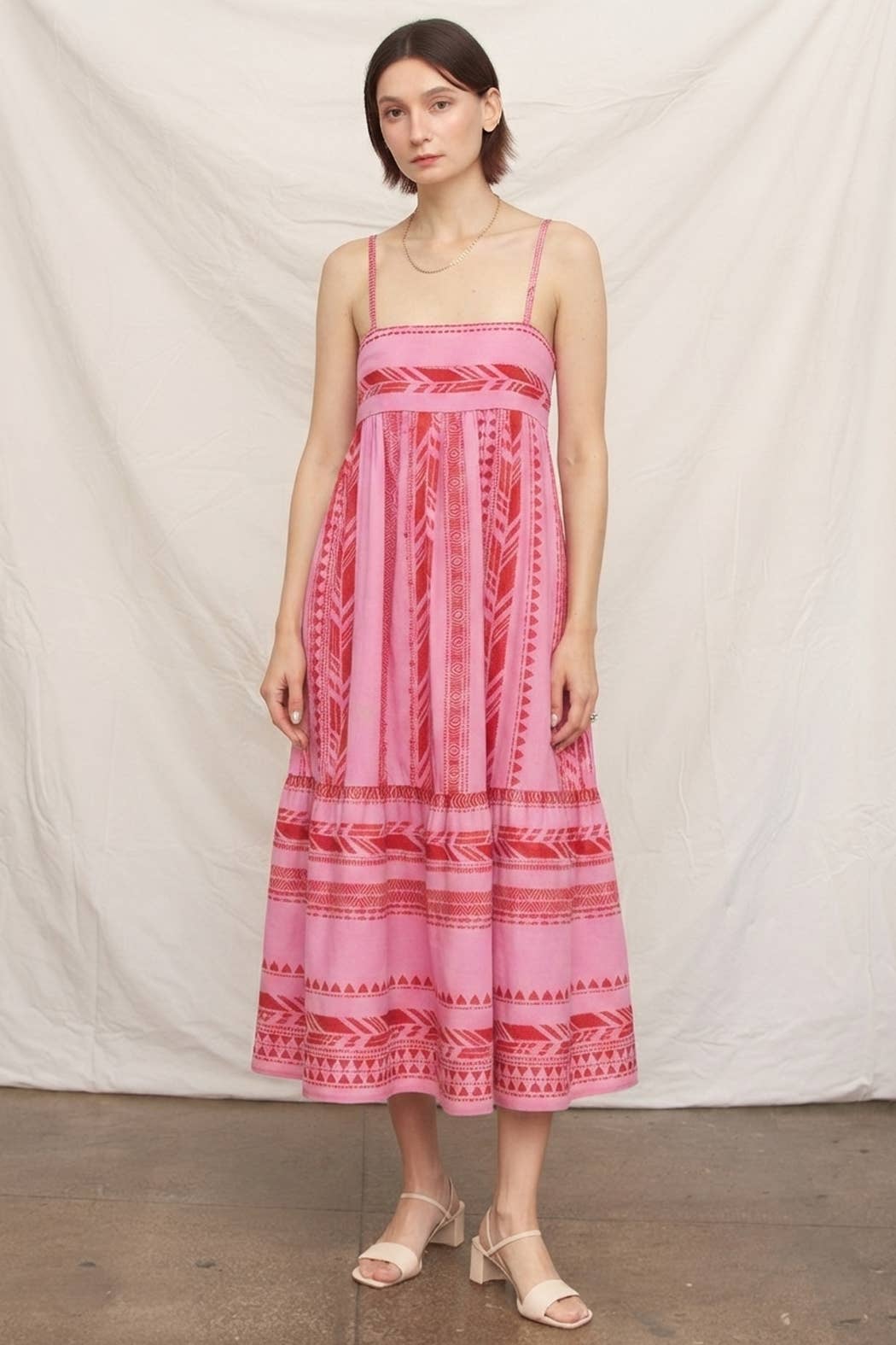 Embroidered Midi Dress