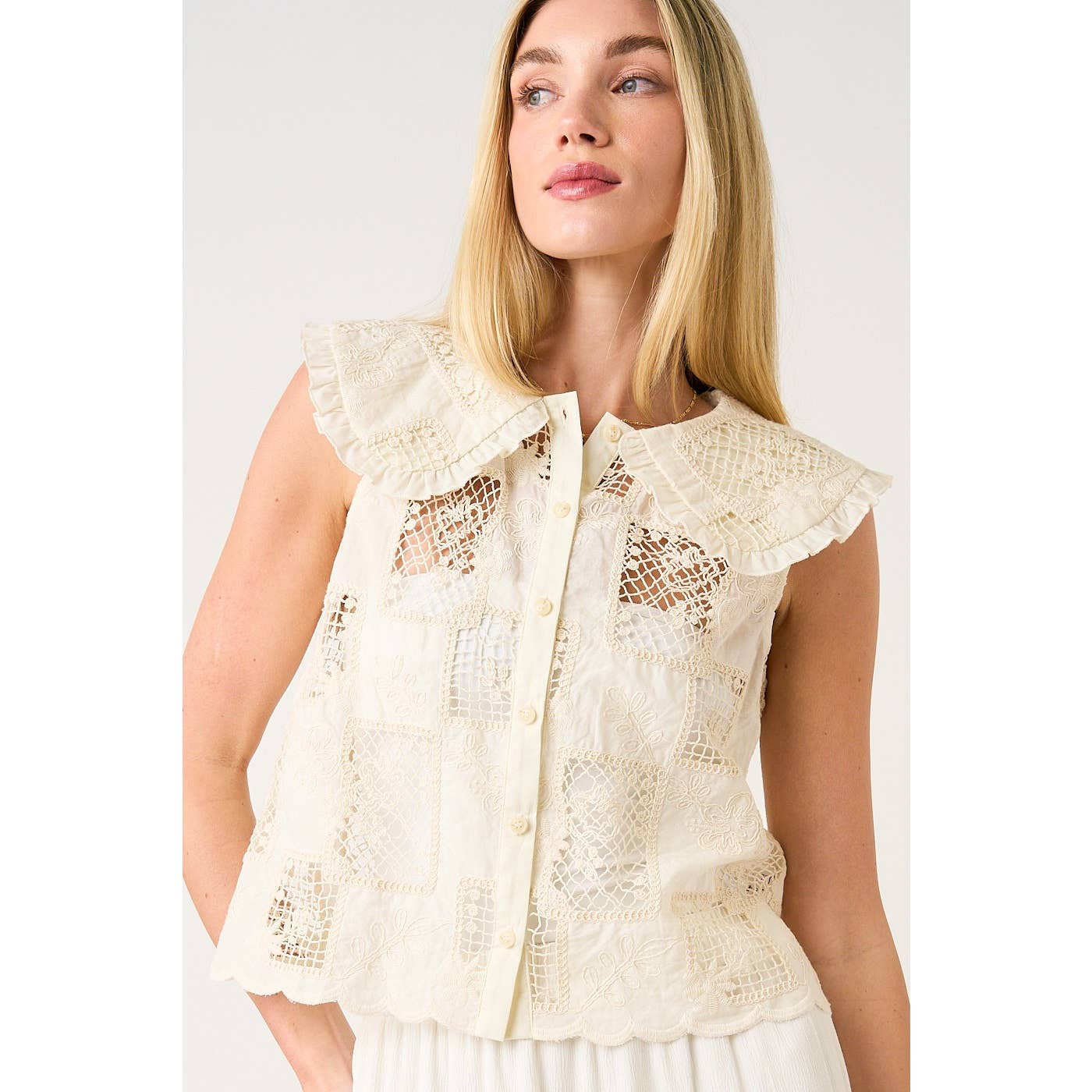 Lace Peter Pan Collar Top