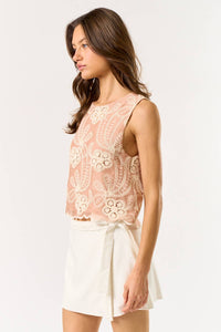 Sleeveless Embroidered Top