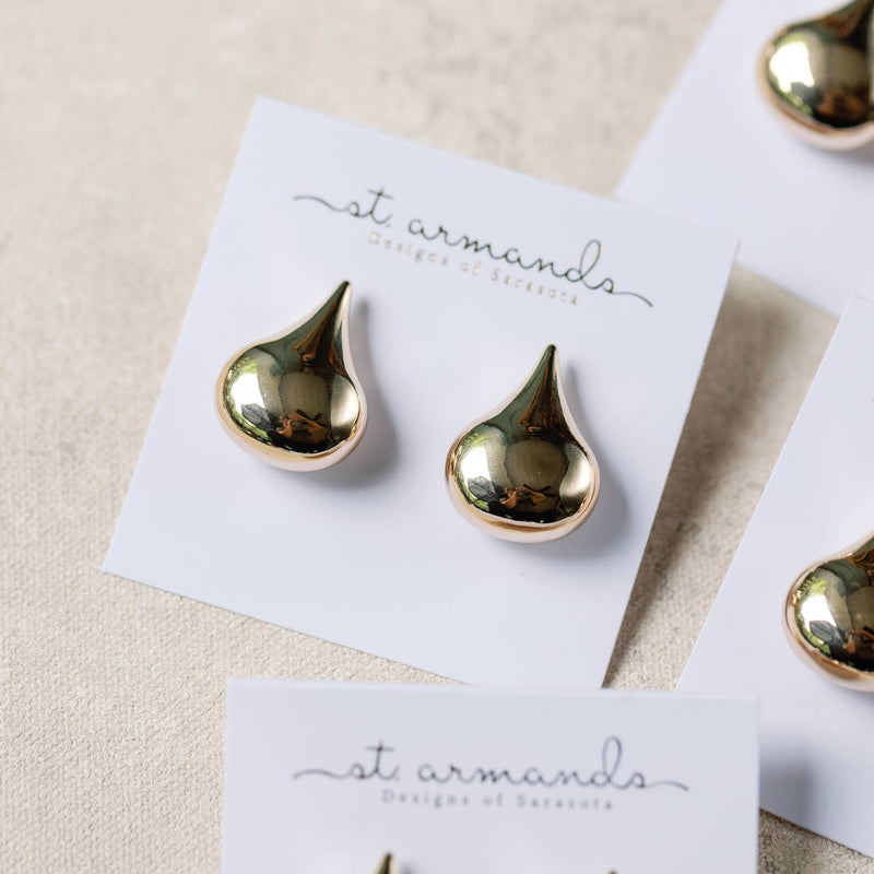 Gold Teardrop Studs