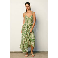 Tropical Leaf Flared Dress