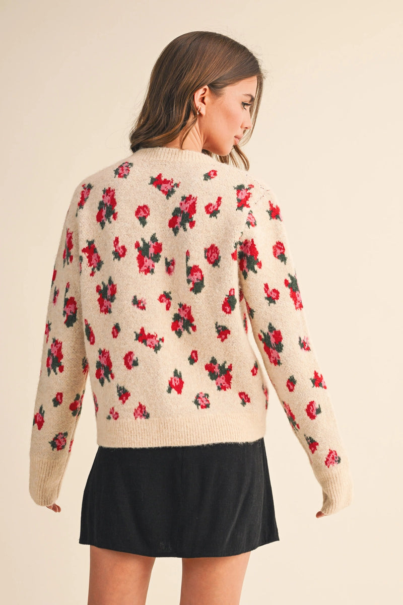 Abstract Floral Cardigan