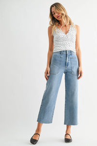 High Rise Utility Wide Leg - LIGHT DENIM
