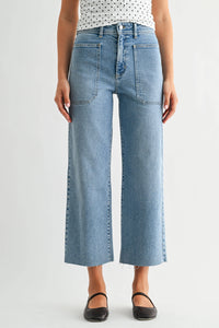 High Rise Utility Wide Leg - LIGHT DENIM