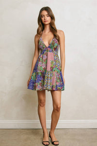 Lagoon Bloom Smocked And Flared Mini Dress