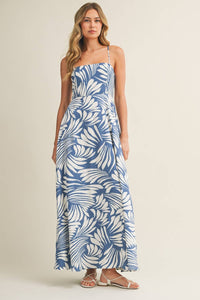 Tropical Print Midi Dress